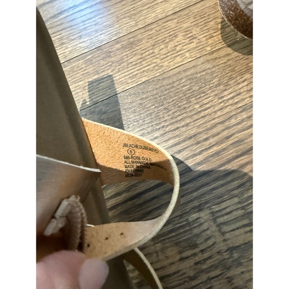 Steve Madden Kids Rose Gold Double Strap Buckle Cork Footbed Sandals Size 5 - Picture 6 of 6